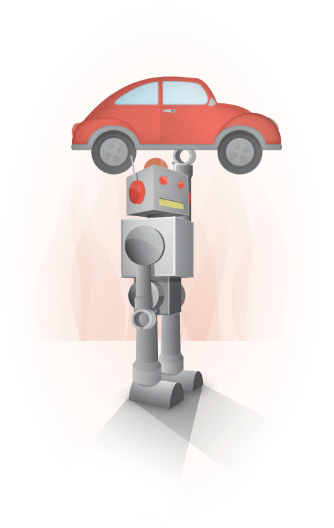 Robot y auto
