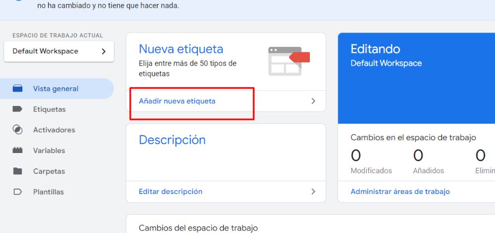 crear la etiqueta de Google Analytics en Google Tag Manager