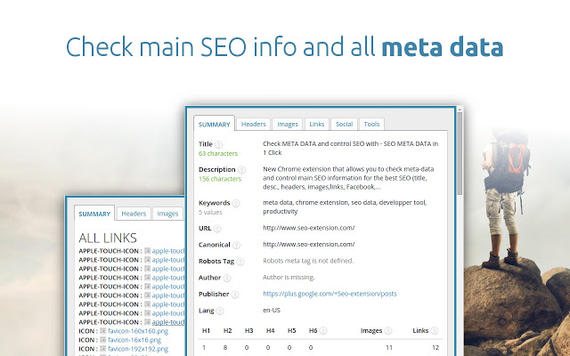 SEO Meta in 1 Click Extensión en Google